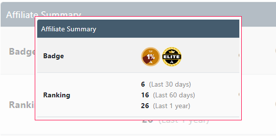 Affiliate summary