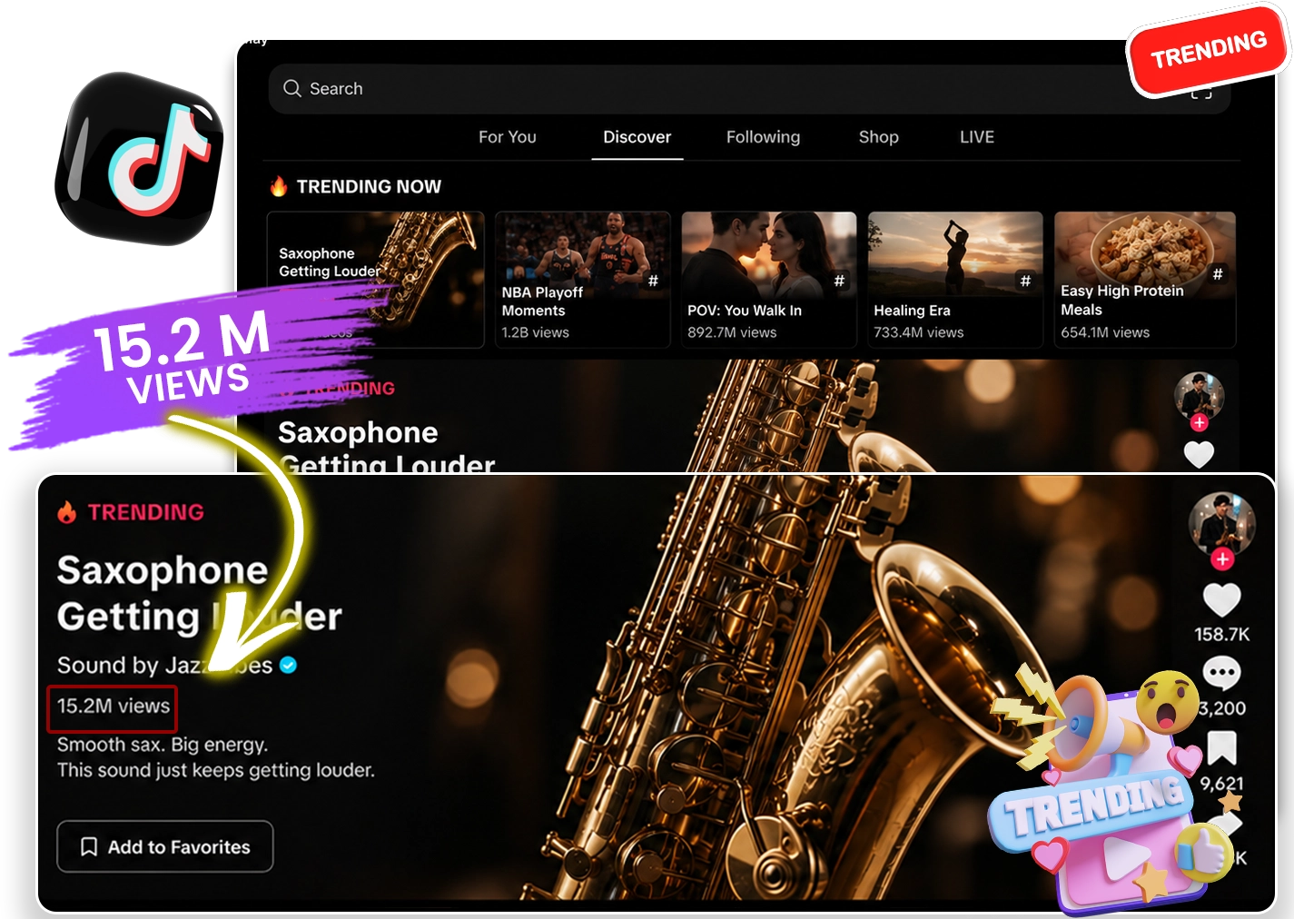 Saxophone Getting Louder TikTok trend